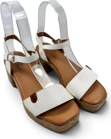 TIMBOS SANDALIA TACÓN ESPARTO MUJER 132705 BLANCO REF 1187040