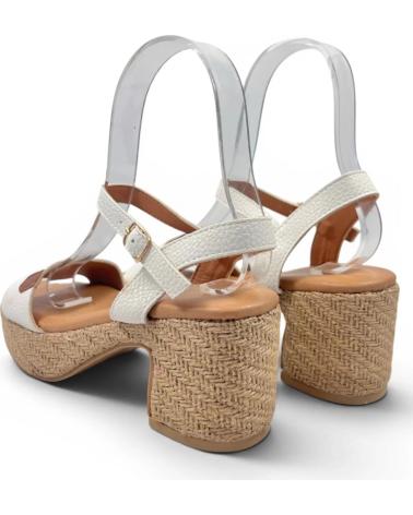 TIMBOS SANDALIA TACÓN ESPARTO MUJER 132705 BLANCO REF 1187040