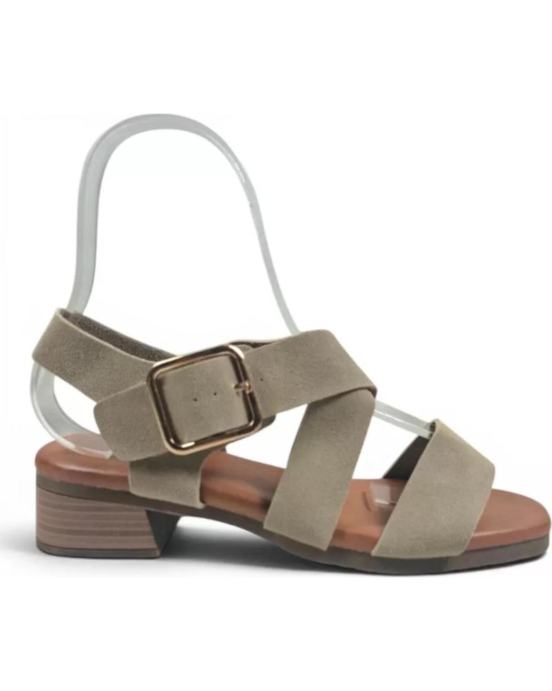 TIMBOS SANDALIA TACÓN MADERA 132697 KAKI VERDE