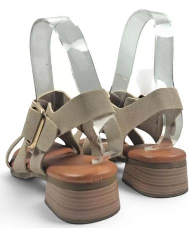 TIMBOS SANDALIA TACÓN MADERA 132697 KAKI VERDE