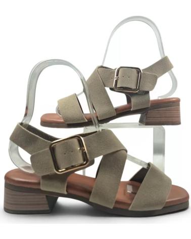 TIMBOS SANDALIA TACÓN MADERA 132697 KAKI VERDE