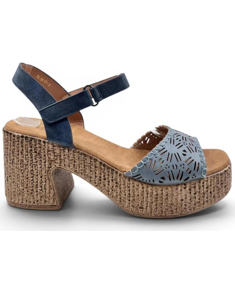 TIMBOS SANDALIA TACÓN ESPARTO 132651 AZUL