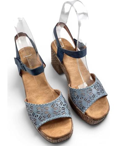 TIMBOS SANDALIA TACÓN ESPARTO 132651 AZUL