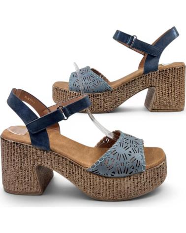 TIMBOS SANDALIA TACÓN ESPARTO 132651 AZUL