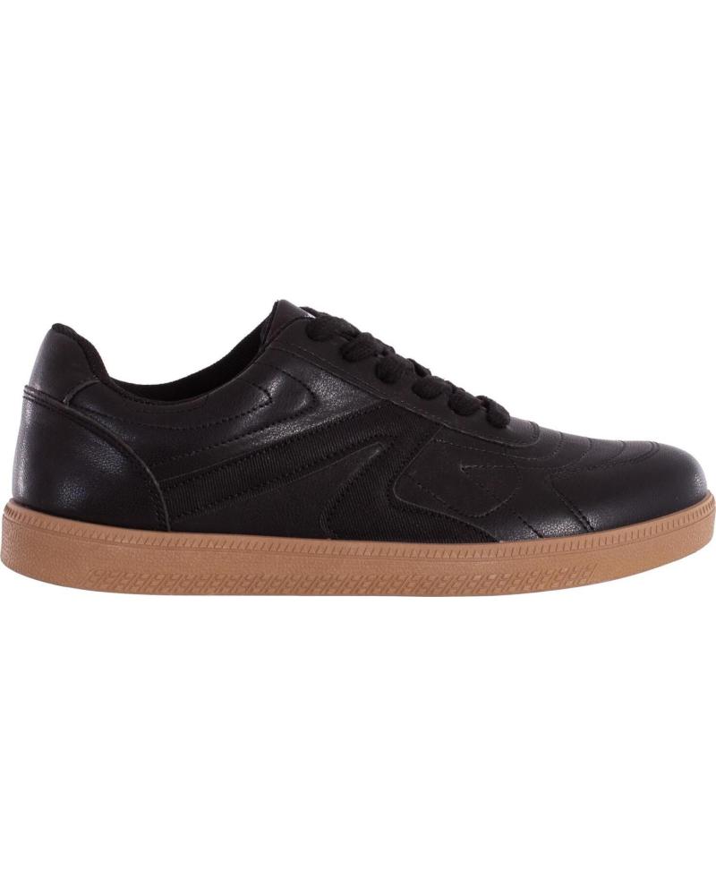 SOFTEE ZAPATILLA WAVE NEGRA CON SUELA CARAMELO NEGRO
