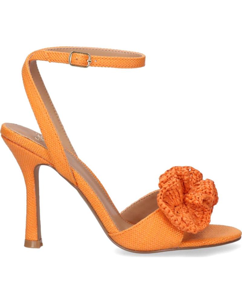 EXE SANDALIA DE TACÓN ALENA-652 CON DETALLE FLORAL NARANJA