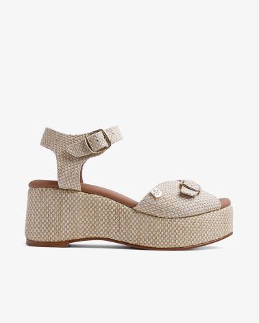 POPA SANDALIAS MURIEL CON PLATAFORMA DE YUTE BEIGE
