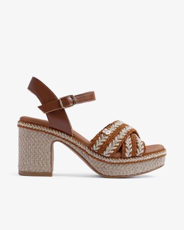 POPA SANDALIAS MELIA DE TACÓN CON PLATAFORMA MARRóN