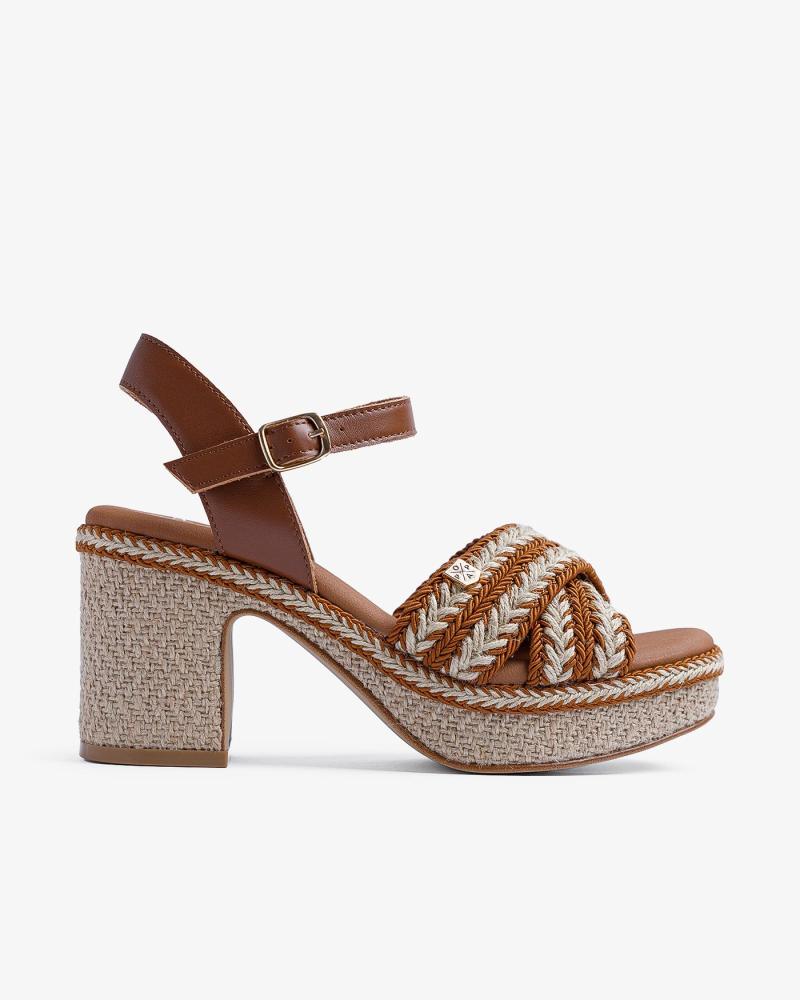 POPA SANDALIAS MELIA DE TACÓN CON PLATAFORMA MARRóN