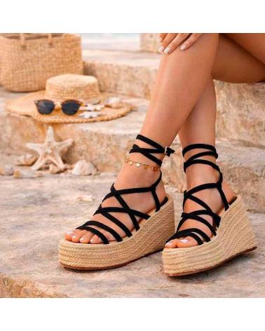 PINKDESERT SANDALIAS 5202 CON CUÑA Y PLATAFORMA NEGRO