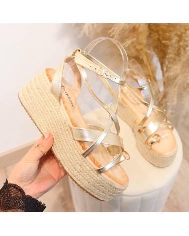 PINKDESERT SANDALIAS 6011 PLATAFORMA ESPARTO ORO