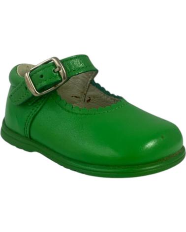 COLORES ZAPATOS DE VESTIR PARA NINA 457 MERCEDITAS PIEL CON HEBILLA VERDE
