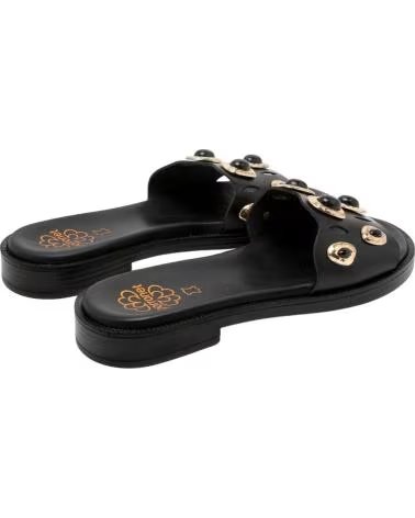 PORRONET SANDALIAS PLANAS 3236 CON DETALLES METÁLICOS NEGRO