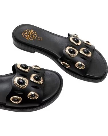 PORRONET SANDALIAS PLANAS 3236 CON DETALLES METÁLICOS NEGRO