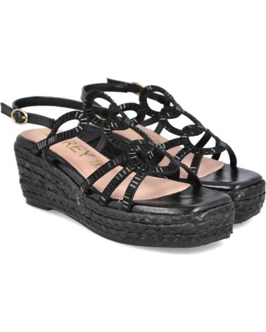 AZAREY SANDALIA 494L325 DE CUÑA CON ESPARTO Y PEDRERÍA NEGRO