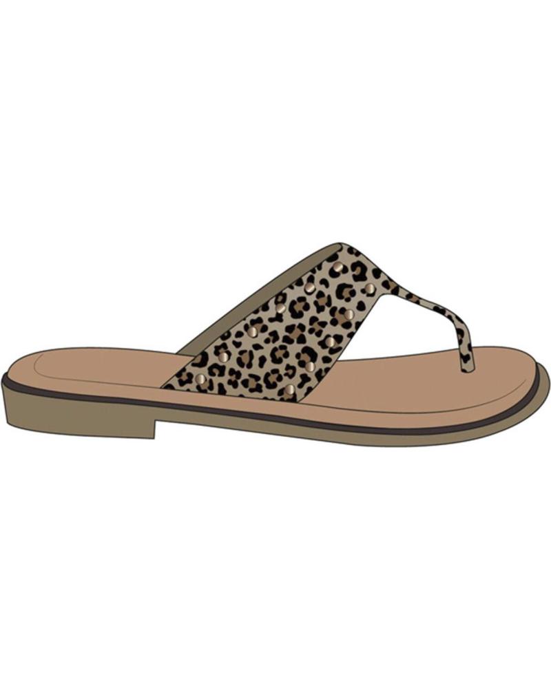 CHIKA10 SANDALIAS PLANAS MOCHIMA ESTAMPADO LEOPARDO LEOPARDO-LEOPARD