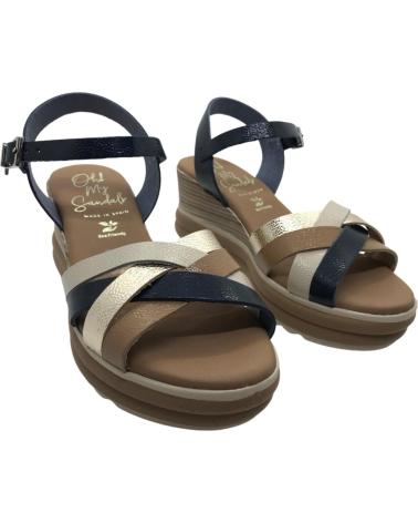 OH MY SANDALS SANDALIA CUÑA PIEL 6004 AZUL