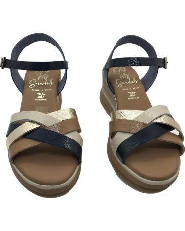OH MY SANDALS SANDALIA CUÑA PIEL 6004 AZUL