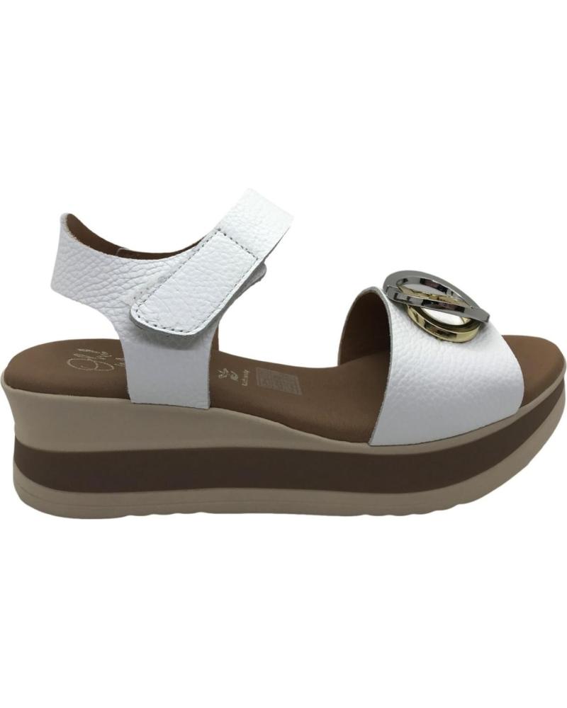 OH MY SANDALS SANDALIA DE PIEL CON PLATAFORMA Y HEBILLA DECORATIVA 5974 BLANCO