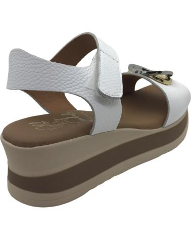 OH MY SANDALS SANDALIA DE PIEL CON PLATAFORMA Y HEBILLA DECORATIVA 5974 BLANCO