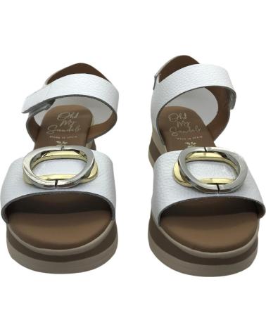 OH MY SANDALS SANDALIA DE PIEL CON PLATAFORMA Y HEBILLA DECORATIVA 5974 BLANCO