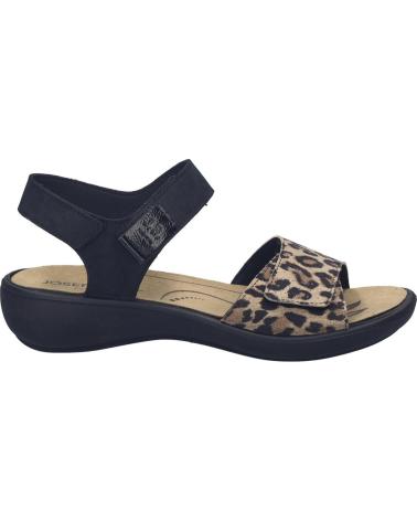 JOSEP SEIBEL SANDALIA JOSEF IBIZA-13 EN PIEL CON ESTAMPADO ANIMAL NEGRO