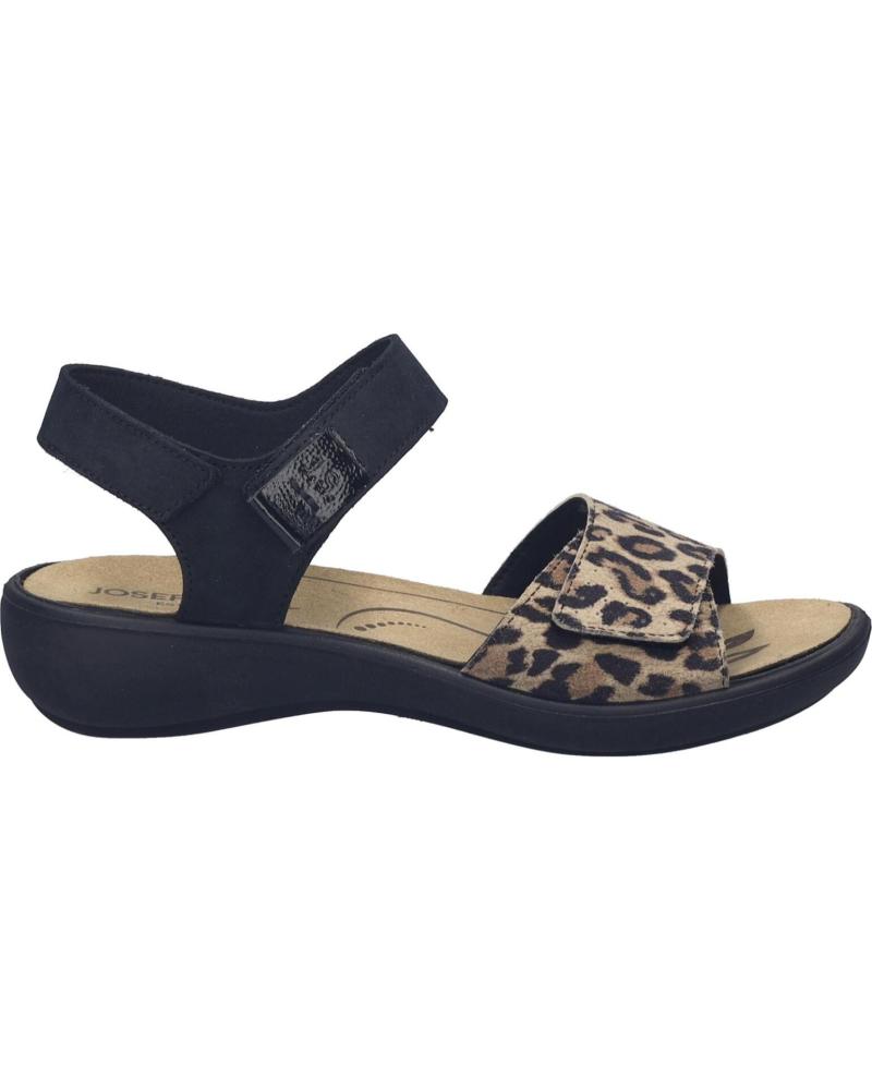 JOSEP SEIBEL SANDALIA JOSEF IBIZA-13 EN PIEL CON ESTAMPADO ANIMAL NEGRO