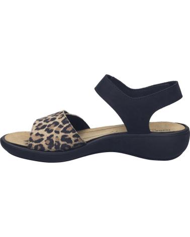 JOSEP SEIBEL SANDALIA JOSEF IBIZA-13 EN PIEL CON ESTAMPADO ANIMAL NEGRO