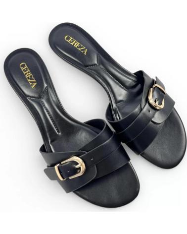 TIMBOS ZUECO DE VESTIR CON HEBILLA NEGRO