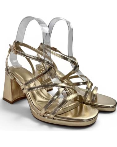 TIMBOS SANDALIA DE TACÓN FIESTA EN ACABADO METALIZADO AMARILLO