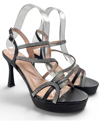 TIMBOS SANDALIA TACÓN Y PLATAFORMA FIESTA 132743 NEGRO