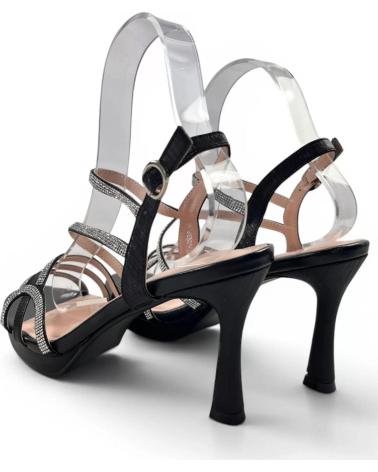 TIMBOS SANDALIA TACÓN Y PLATAFORMA FIESTA 132743 NEGRO