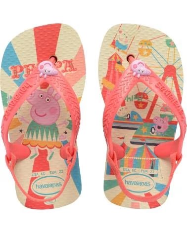 HAVAIANAS CHANCLAS MODELO 4145980H PARA NIÑO, ROSA Y BEIGE 2930BEIGE