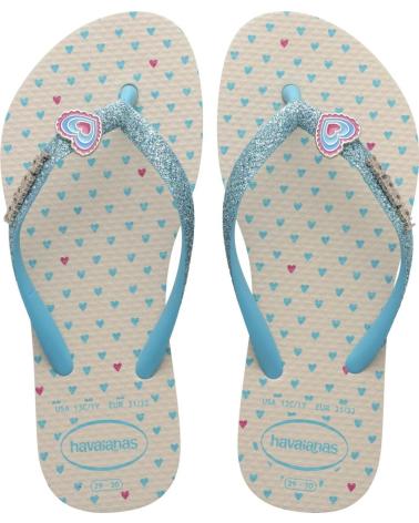 HAVAIANAS CHANCLAS NINA MODELO 4146976H ESTAMPADO COLOR BEIGE Y AZUL 0121BEIGE