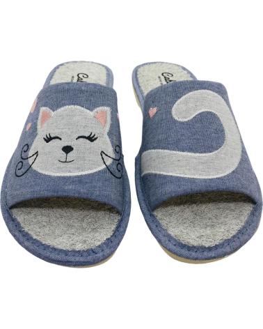 CABRERA ZAPATILLAS DE CASA VERANO 2495 DISEÑO GATO AZUL