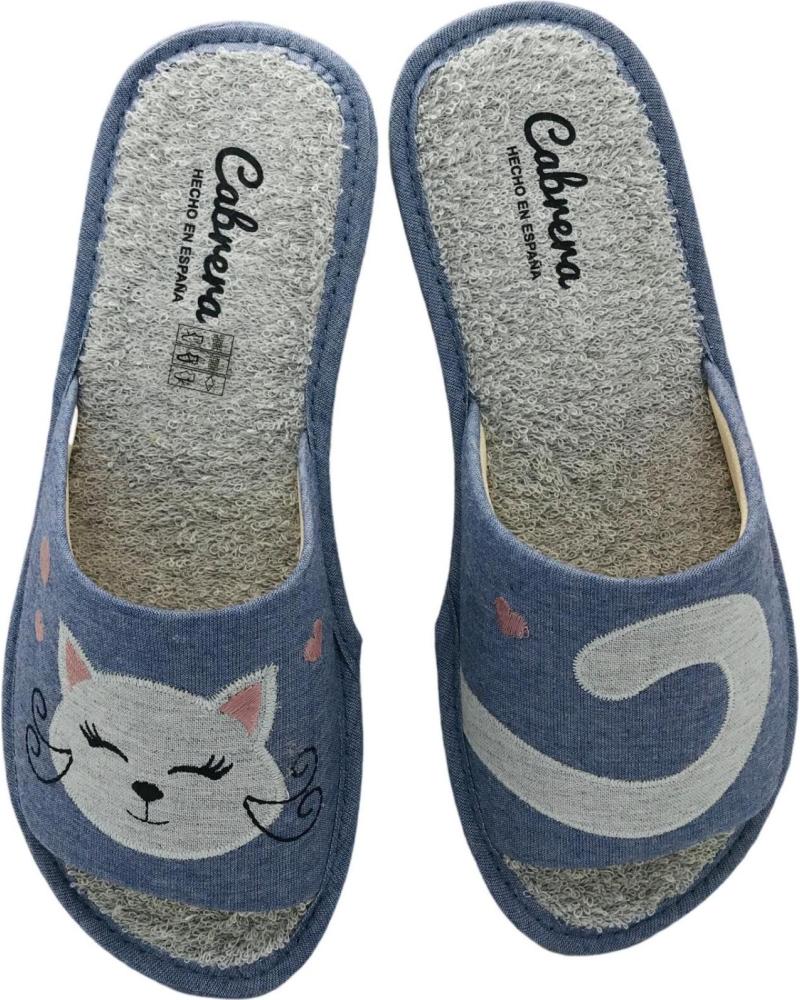 CABRERA ZAPATILLAS DE CASA VERANO 2495 DISEÑO GATO AZUL