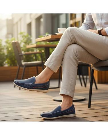 TIMBOS MOCASÍN 132864 PICADO DE HOMBRE AZUL