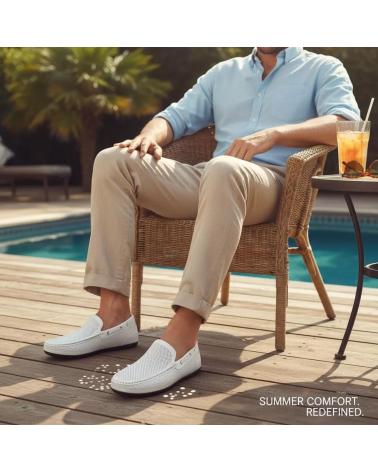 TIMBOS MOCASÍN CÓMODO PICADO PARA HOMBRE BLANCO