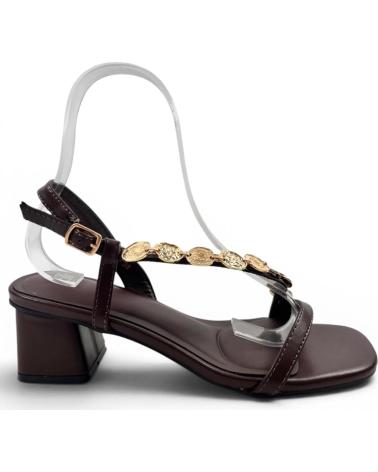 TIMBOS SANDALIA DE VESTIR CON TACÓN Y DETALLE DECORATIVO MARRóN