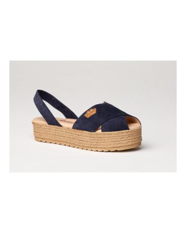 Woman Sandals EVA MAÑAS IBICENCA ANTE CRUZ GEL-MEMORY FOAM 1257  MARINO