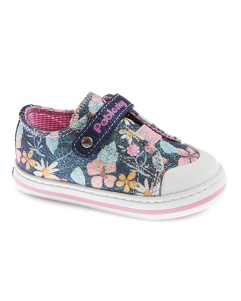 PABLOSKY SAPATILHA DE LONA GLITTER CANVAS NAVY PARA MENINA CANVAS NAVY GLITTER