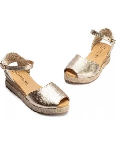PITILLOS SANDALIAS CON CUÑA 10580 EN ORO DORADO