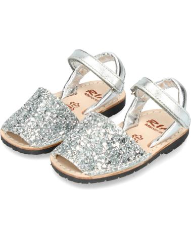 Sandalias de Niña RIA MENORCA MENORQUINA 20090-21224 GLITTER C-1 PLATA