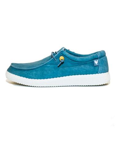 Schuhe WALK IN PITAS  für Damen WP150-WALLY M - ZAPATO UNISEX TIPO WALLABY DE ALGODON WP150-  AQUA