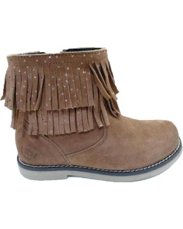 Botines MTNG  de Niña BOTIN DE PIEL FLECOS  MUSTANG 47635  CAMEL