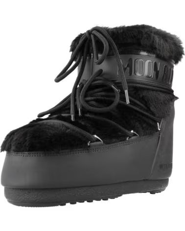 MOON BOOT BOTAS ICON LOW FAUX FUR NEGRAS BLACK