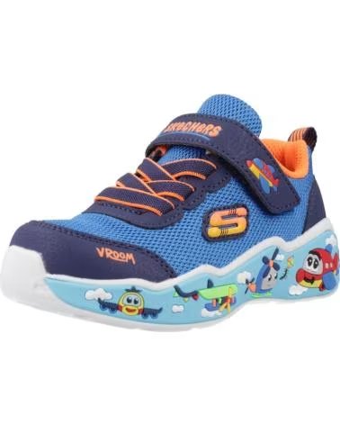 SKECHERS ZAPATILLAS 100702OFWT EN BEIGE PARA MUJER BLUE NAVY TEXTILE- SYNTHETIC- ORANGE TRIM