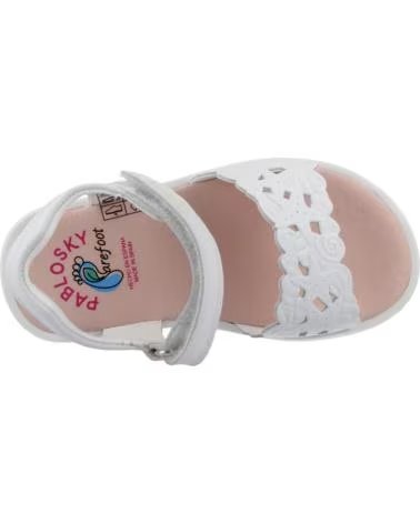 SANDALIAS PABLOSKY PARA NIÑA MODELO 072800P EN BLANCO