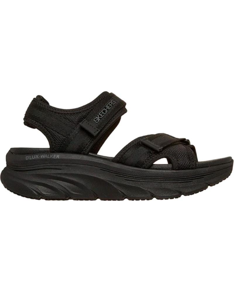 SKECHERS SANDALIAS PLANAS MUJER 163585 NEGRO