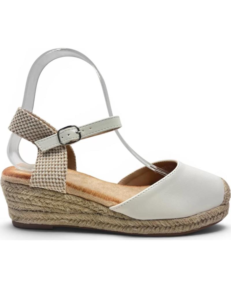TIMBOS SANDALIA DE CUÑA EN ESPARTO BLANCO